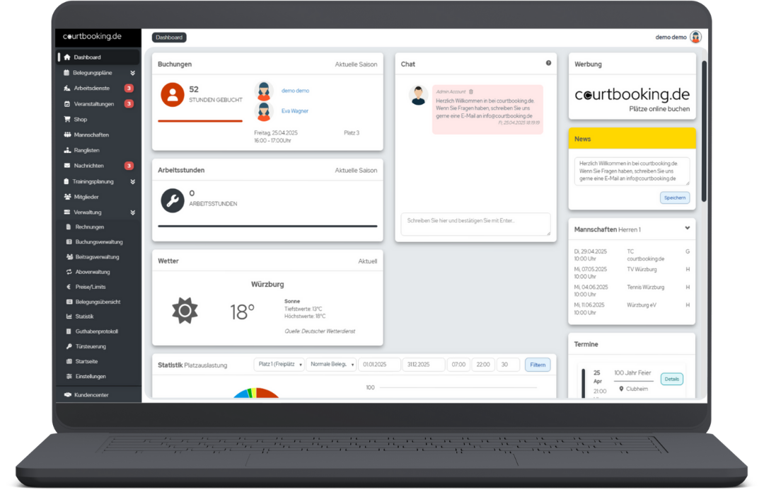 Monitor zeigt App